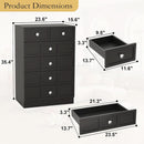Black Fluted 24 Inch Dresser For Bedroom Storage Solutions