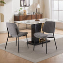 Dining Chairs Set of 2 Modern Retro Linen Chair with Bentwood Back Upholstered Seat Metal Legs Adjustable Foot for Kitchen Dining Room Chairs(Gray Linen)