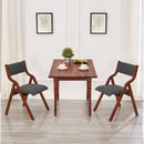 Upholstered folding Dining chair, space saving, easy to carry, Dining Room, 2-Pack-Grey+Cherry