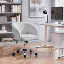 Home Office Chair With Tufted Barrel Back Light Gray