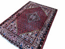 4x6 Antique Rug Handmade Wool Rug Organic Dyes Red Ivory Red Tribal Rug Boho Rug