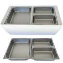 REVO MIX Pan Set | Stainless Steel 2.5" deep | One 1/2 Size and Two 1/4 size food pans