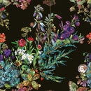 Fashionable Dark Wallpaper with Wildflowers Chic
