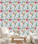Fashionable White Floral Wallpaper Smart