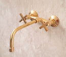 Wall Mounted Unlacquered Brass Faucet , Antique Brass Faucet