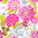 Modish Modern Brightly Pink Flowers Wallpaper