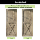 Finished & Unassembled Single Barn Door with Non-Bypass Brushed Nickel Installation Hardware Kit (Single X Design)
