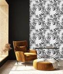 Stylish Black and White Floral Wallpaper Vogue