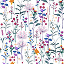 Elegant White Wallpaper with Wildflowers Vogue