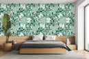 Voguish Green Floral Wallpaper Fashionable High-Quality