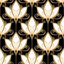 Black Wallpaper with Gold Flowers
