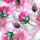 Stylish Modern Pink Flowers Wallpaper