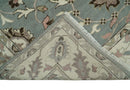 8x10 Hand Knotted Silver and Beige Traditional Persian Oushak Wool Rug | TRDCP760810