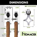 Double Track U-Shape Bypass Sliding Barn Door Hardware Kit - Diamond Design Roller