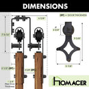 Double Track U-Shape Bypass Sliding Barn Door Hardware Kit - Diamond Design Roller