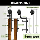 Single Track Bypass Sliding Barn Door Hardware Kit - Straight Design Roller