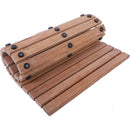 Deschutes Natural Teak Shower and Bath String Mat with Rubber Feet 23.62" x 15.75"