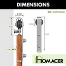 Non-Bypass Sliding Barn Door Hardware Kit - Classic Design Roller - Silver Finish