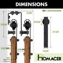 Double Track U-Shape Bypass Sliding Barn Door Hardware Kit - Classic Design Roller