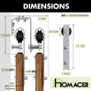 Double Track U-Shape Bypass Sliding Barn Door Hardware Kit - Classic Design Roller