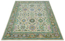 Custom Made Beige, Blue and Purple Traditional Floral Hand Tufted wool rug
