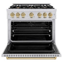 ZLINE 36" Classic Gas Range, Convection Gas Oven Stainless Steel, Champagne Bronze CGRZ-36-CB