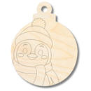 Unfinished Wood Etched Penguin Ornamet Shape | Paint By Line Crafts | up to 30" DIY