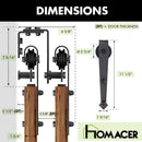 Double Track U-Shape Bypass Sliding Barn Door Hardware Kit - Arrow Design Roller