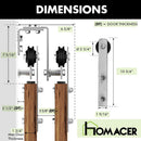 Double Track U-Shape Bypass Sliding Barn Door Hardware Kit - Straight Design Roller