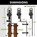 Single Track Bypass Sliding Barn Door Hardware Kit - Spoke Wheel Design Roller