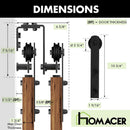 Double Track U-Shape Bypass Sliding Barn Door Hardware Kit - Straight Design Roller