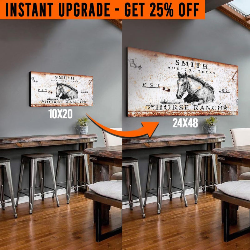 Upgrade Your 'Horse Ranch' (Style 3) Canvas To 24x48 Inches