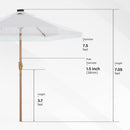 7.5ft Patio Umbrella with Fringe& Led Lights for Event Outdoor Garden Yard Deck Wedding Themed Restaurant Cafe Bistro Set