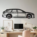 Audi RS6 Avant Metal Car Wall Art with Rotating Wheels - Super Wagon Silhouette Decor - Interactive Automotive Wall Art - KAFMEKA098