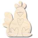 Unfinished Wood Layered and Etched Rooster Shelf Sitter | 6" Tall | 1/4" Wood | Wood Craft DIY