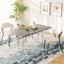 63 Inch Expandable Dining Table Distressed Gray Farmhouse