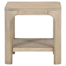 Solano Square Wood Side End Table with Shelf Weathered Mango