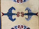 Chinese Rug 3x6 ft, Chinese Wool Rug, Tiensin Rug, Handmade Wool 3 x 6 Vintage Peking Rug, Art Deco Rug, Butterflies