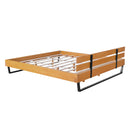 PINE WOOD BED FRAME KING SIZE,NATURAL & BLACK COLOR
