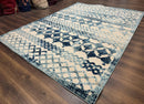 Modern Rug 8x10, Abstract Rug, Oat and Blue, Raised Pattern, Modway Rug Collection