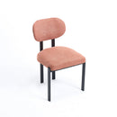 Modern Dining Room Chairs Set of 2, Mid-Century Upholstered Boucle Kitchen Dining Chairs with Black Metal Legs