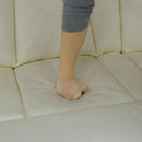 White Power Recliner Sofa With LED Lighting USB Charging