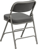 Gray Metal Folding Event Chairs With Cushioned Seats Set Of 2