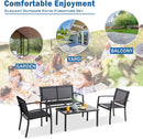 Dark Grey Outdoor Patio Set With Glass Coffee Table