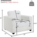 39 Inch Oversized Chenille Upholstered Accent Chair