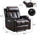 Brown UltraSoft Fabric Manual Recliner With Plush Arms