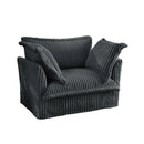 Set of 2 Slipcovered Armchairs,Deep Seat Accent Chair Set for Living Room, Reading Room, Bedroom and Working Spaces,Armchair Sets with Large Soft Pillows,Gray Corduroy Fabric