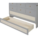 Full Size Murphy Bed with Large Drawers,Gray