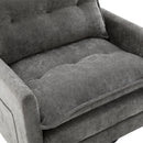 UNITED WE WIN Swivel Barrel Chair - Mid Century Modern Chair, Thick Padded Arm Chair with Solid Metal Base, Comfortable Single Sofa Chair, Swivel Accent Chair for Living Room Bedroom