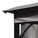 TREXM 10x12 Outdoor Gazebo Tent with Double Roofs, Patio Gazebo with Mosquito Netting and Privacy Screens, Patio Canopy for Shade and Rain for Backyard, Garden, Lawn and Deck (Grey)